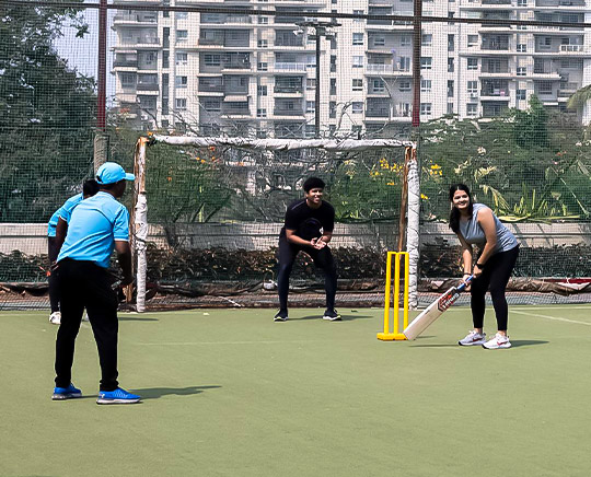 Cricket net practice in Pune at Corinthians Pune Resort & Club
